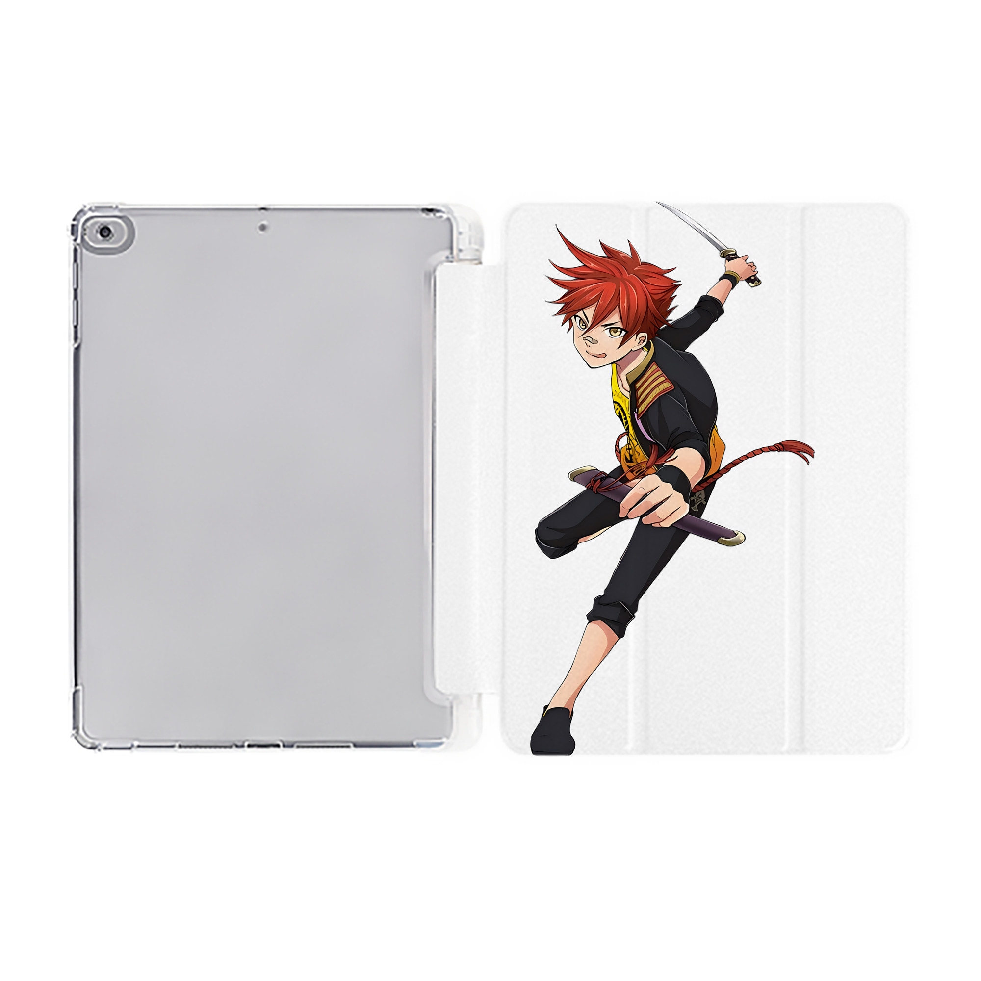（画像用） 刀剣乱舞 Touken Ranbu IPad ケース ペン収納付き 三つ折りスタンド PUレザー×シリコン 対応機種9.5/10.5/10.9インチ